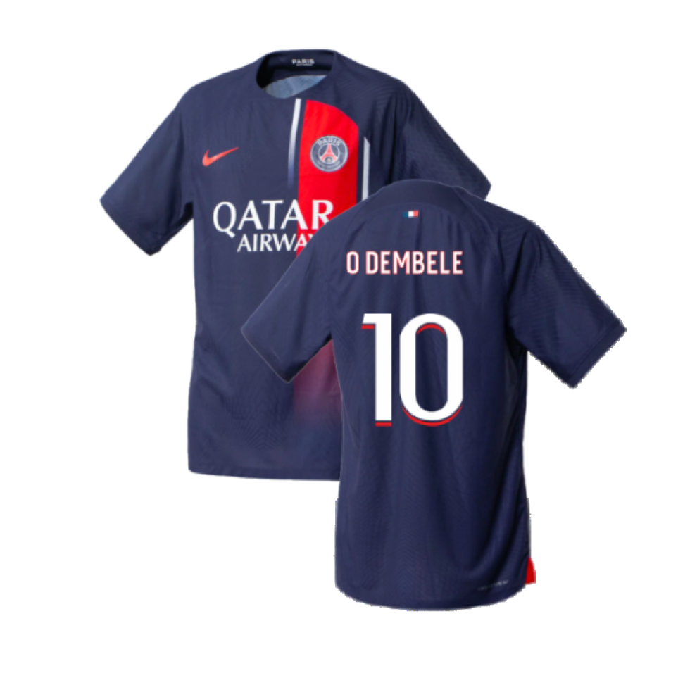 (XL) 2023-2024 PSG Home Match Authentic Shirt (O Dembele 10)