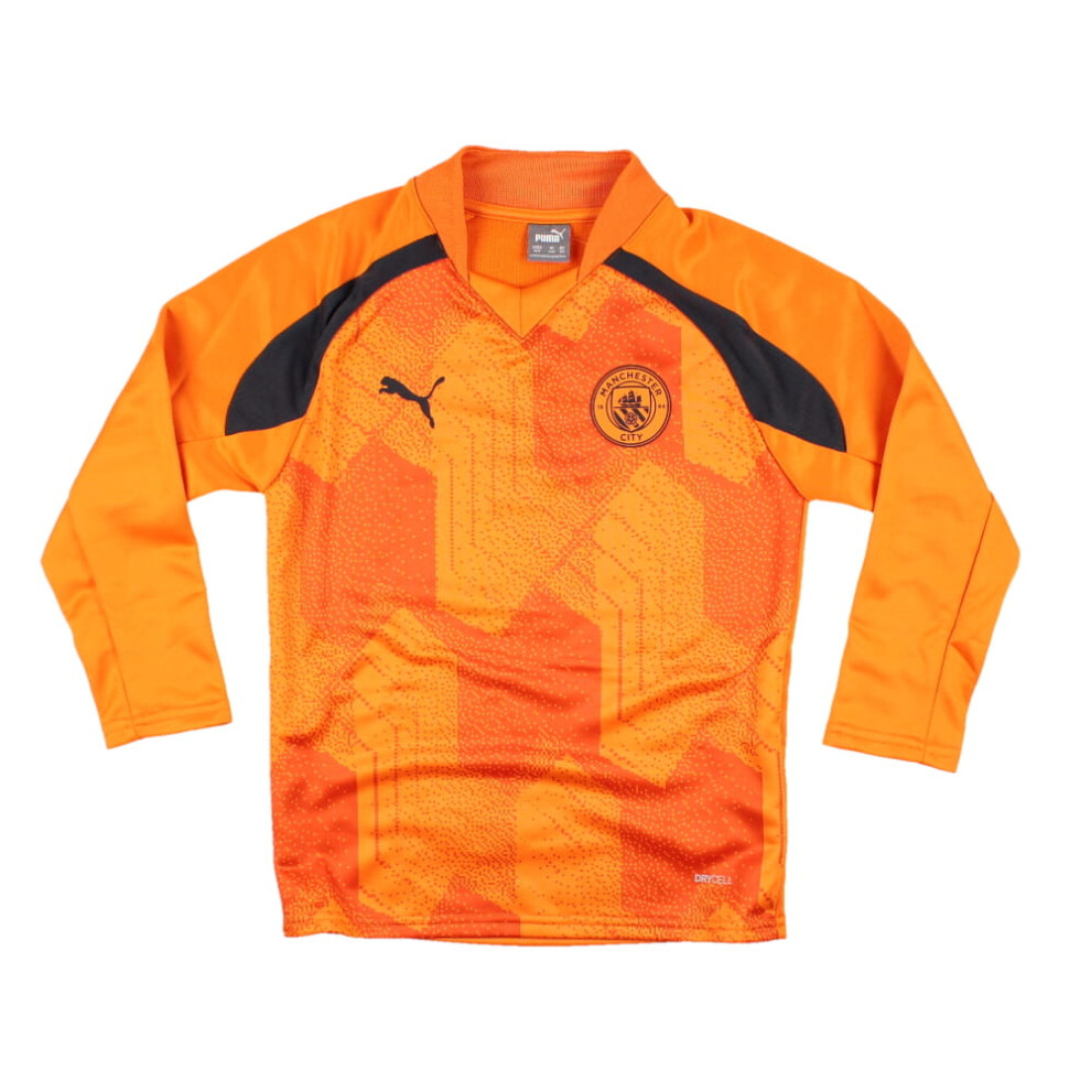 (MB) 2023-2024 Man City Pre-Match LS Sweat Top (Orange) - Kids