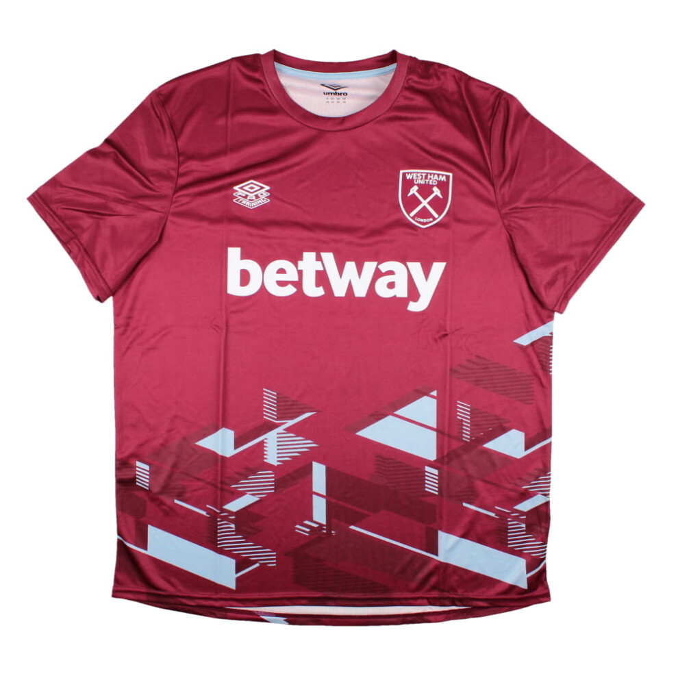 (XL) 2023-2024 West Ham Warm Up Jersey (Claret)