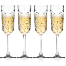 (4) Glass Stemmed Champagne Prosecco Flutes 175ml Dinner Party Set of 4/8