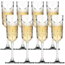 (8) Glass Stemmed Champagne Prosecco Flutes 175ml Dinner Party Set of 4/8