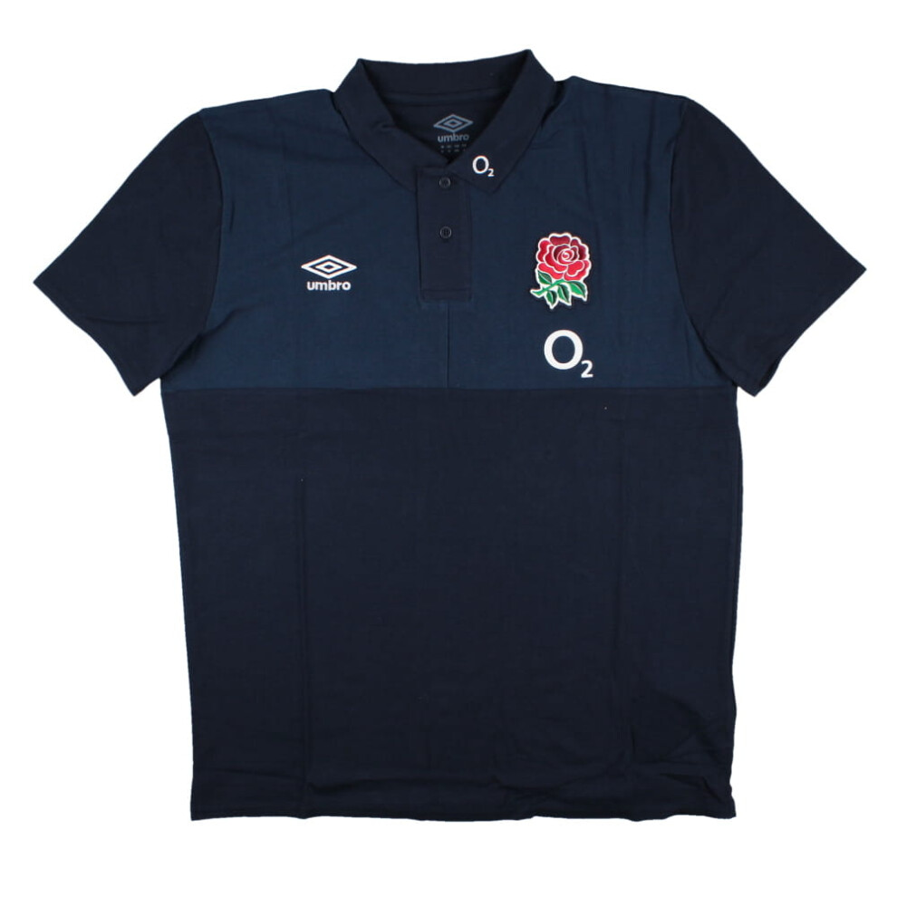(L) 2023-2024 England Rugby CVC Polo (Navy Blazer/Dress Blue)