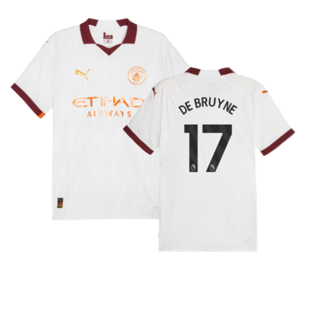 (XXL) 2023-2024 Man City Authentic Away Shirt (DE BRUYNE 17)