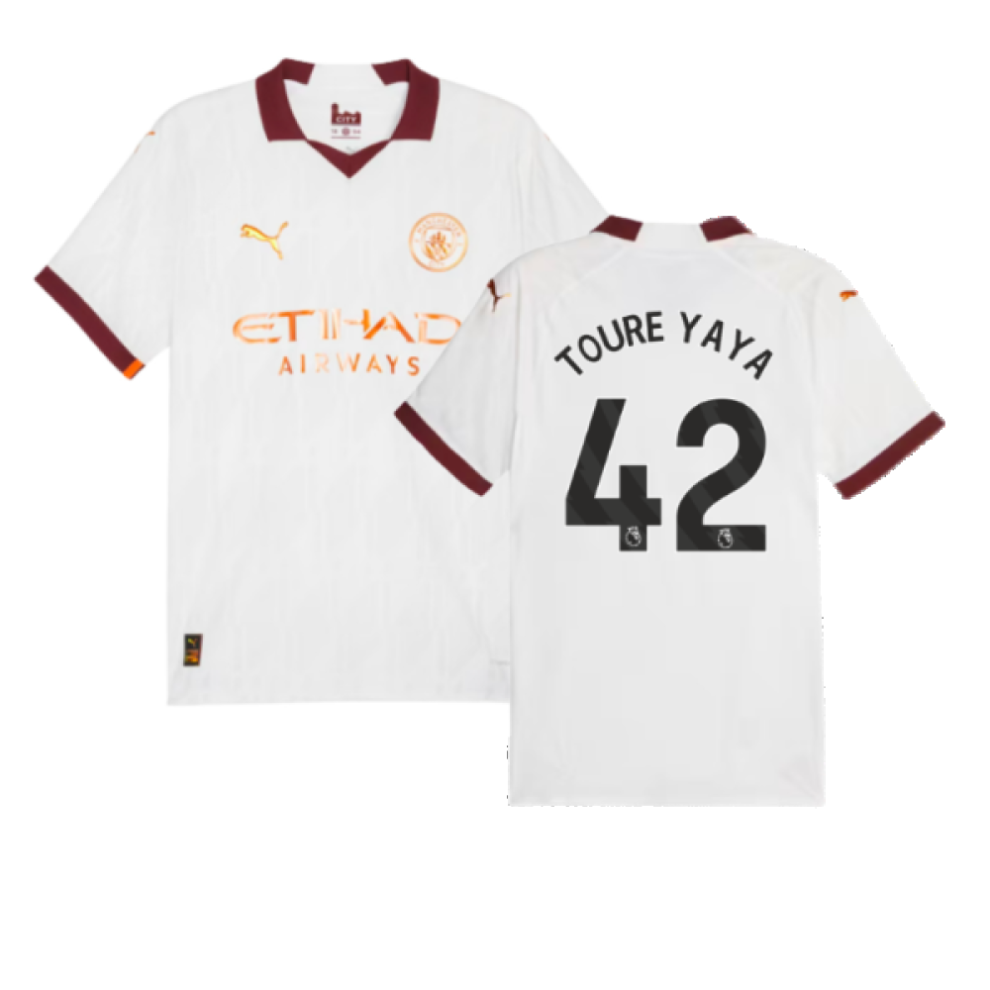 (S) 2023-2024 Man City Authentic Away Shirt (TOURE YAYA 42)