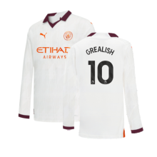 (XXLB) 2023-2024 Man City Long Sleeve Away Shirt (Kids) (GREALISH 10)