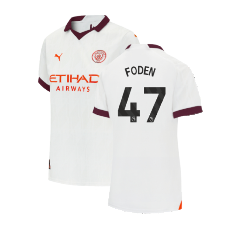 Puma (Xs) 2023-2024 Man City Away Shirt (Ladies) (Foden 47)