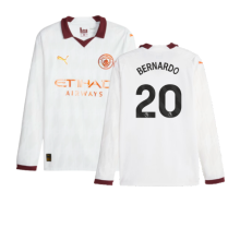 (S) 2023-2024 Man City Long Sleeve Away Shirt (BERNARDO 20)