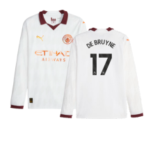 (S) 2023-2024 Man City Long Sleeve Away Shirt (DE BRUYNE 17)
