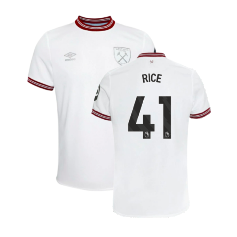Umbro (Mb) 2023-2024 West Ham United Away Shirt (Kids) (Rice 41)