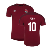 (M) 2023-2024 England Rugby Presentation T-Shirt (Tibetan Red) (Ford 10)