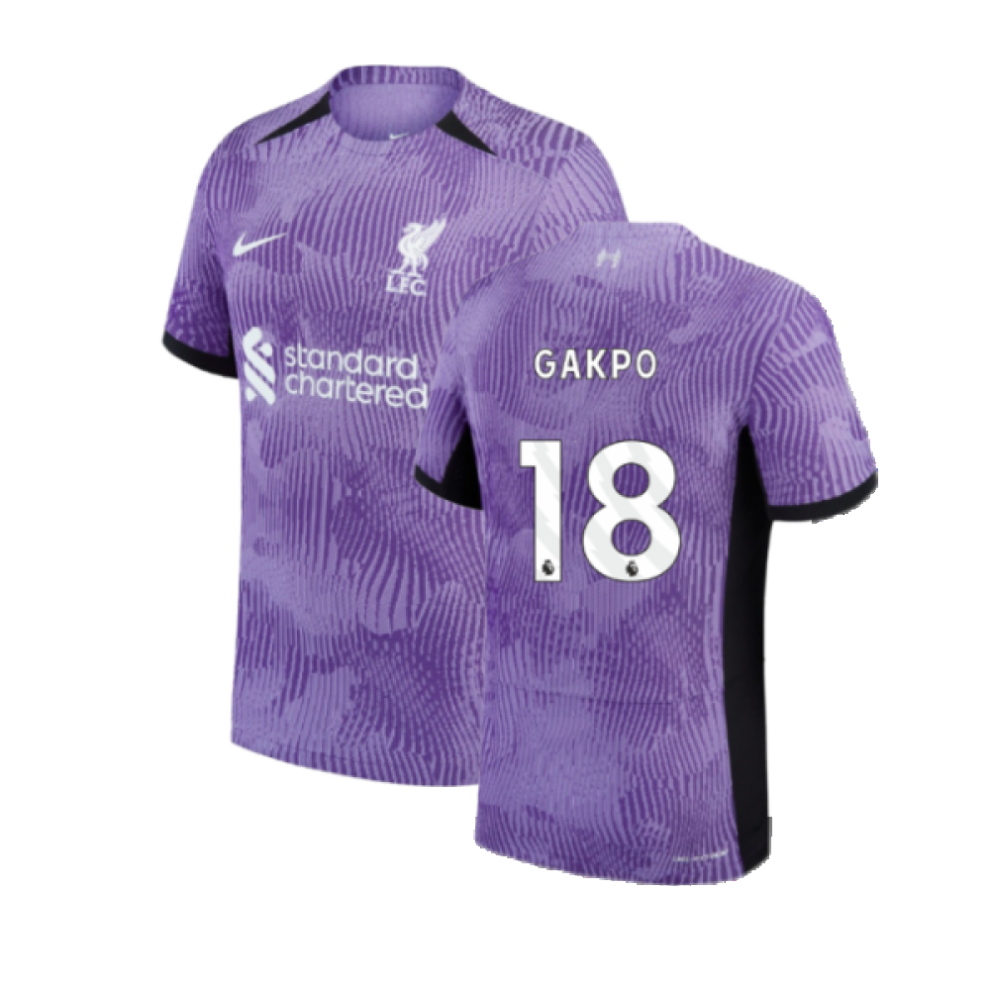 (XL) 2023-2024 Liverpool Third Authentic Match Shirt (Gakpo 18)