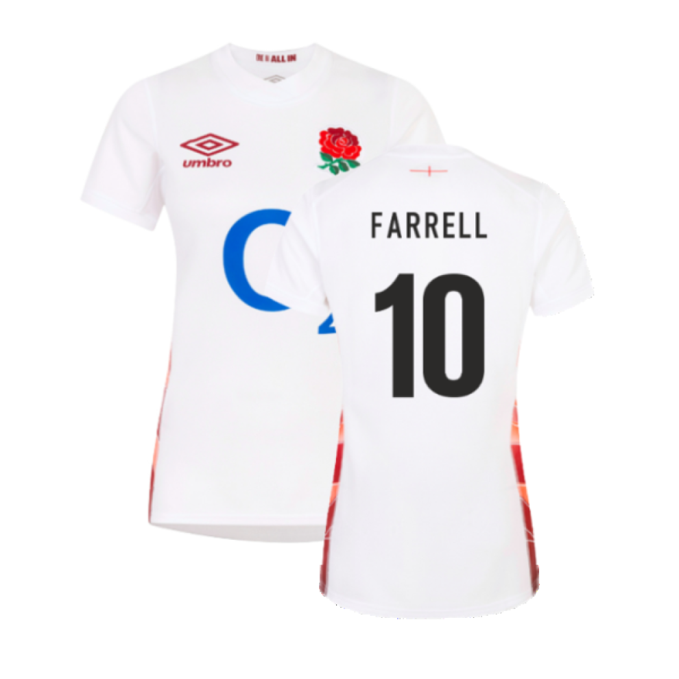 (XL) 2023-2024 England Rugby Red Roses Rugby Jersey (Ladies) (Farrell 10)