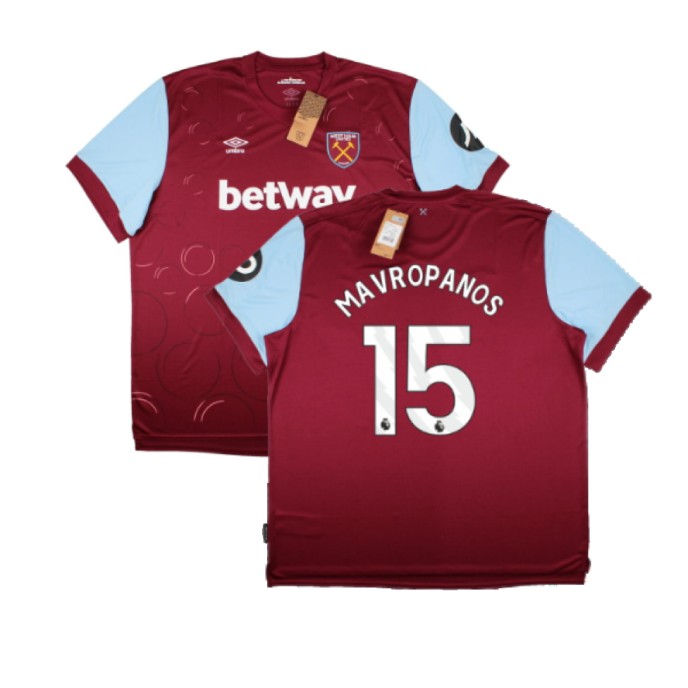 (XXL) 2023-2024 West Ham United Home Shirt (Mavropanos 15)