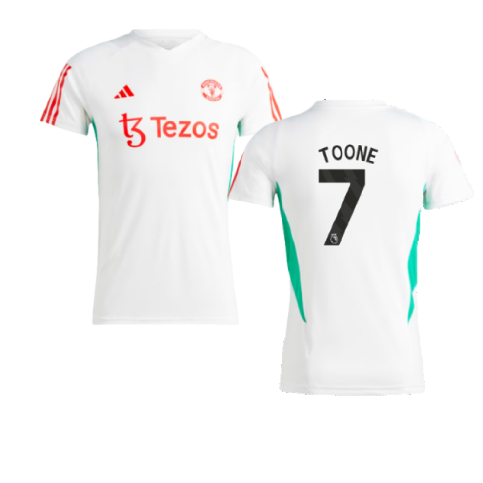 Adidas (S) 2023-2024 Man Utd Training Jersey (White) - Ladies (Toone 7) White