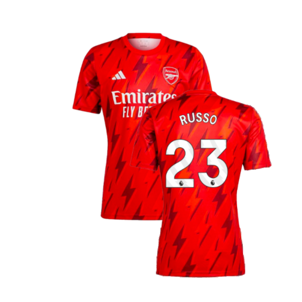 (XXL) 2023-2024 Arsenal Pre-Match Shirt (Red) (Russo 23)