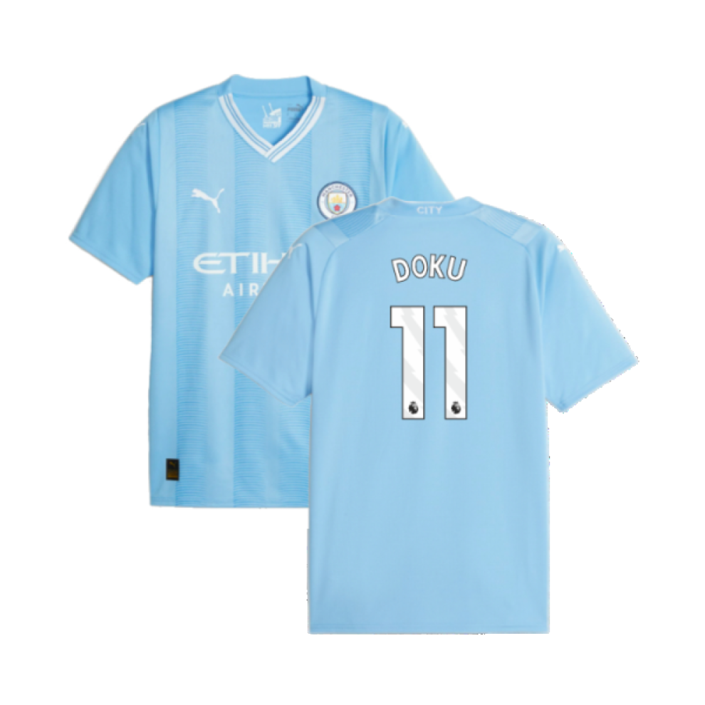 (XL) 2023-2024 Man City Home Shirt (Doku 11)