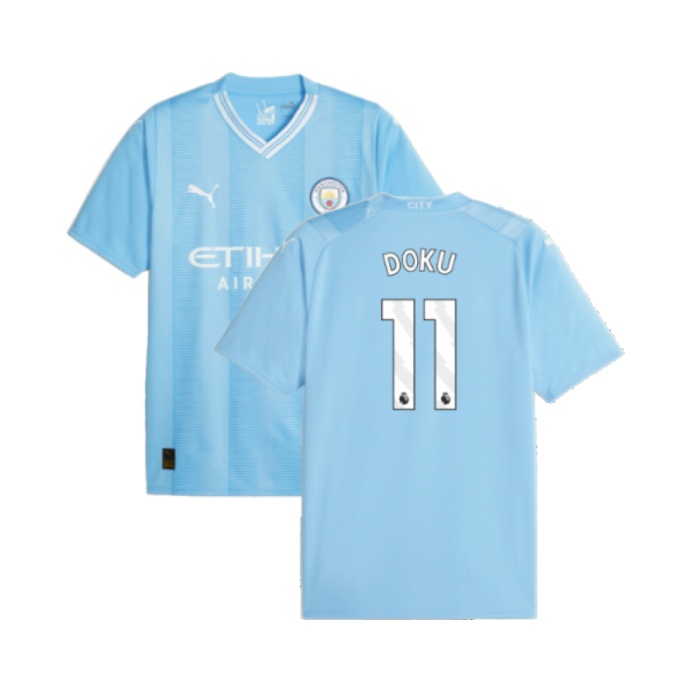 Puma (L) 2023-2024 Man City Home Shirt (Doku 11)
