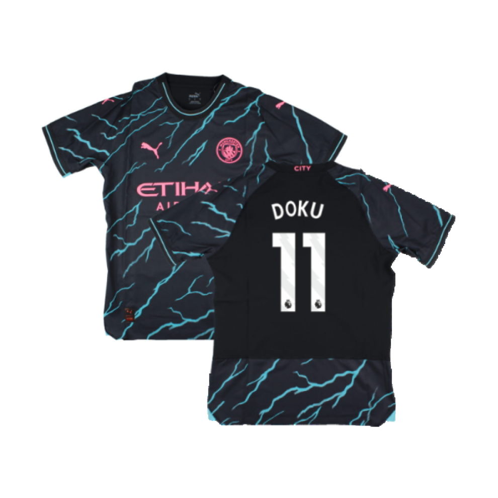 (XL) 2023-2024 Man City Third Authentic Shirt (Doku 11)