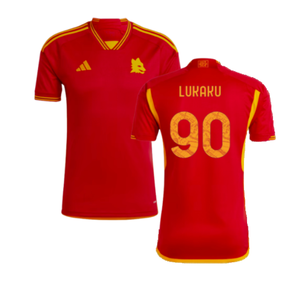 (S) 2023-2024 AS Roma Home Shirt (LUKAKU 90)