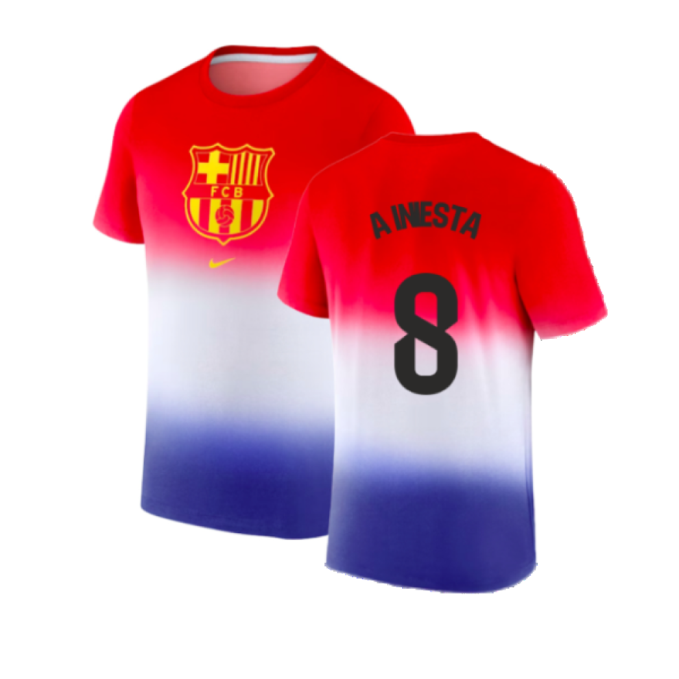 (M) 2023-2024 Barcelona Crest Tee (Blue) (A Iniesta 8)