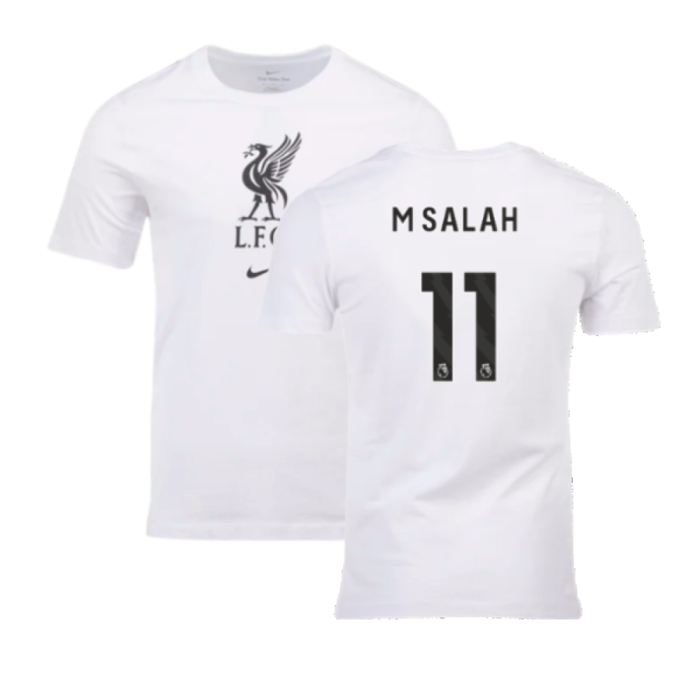 (M) 2023-2024 Liverpool Crest Tee (White) (M Salah 11)