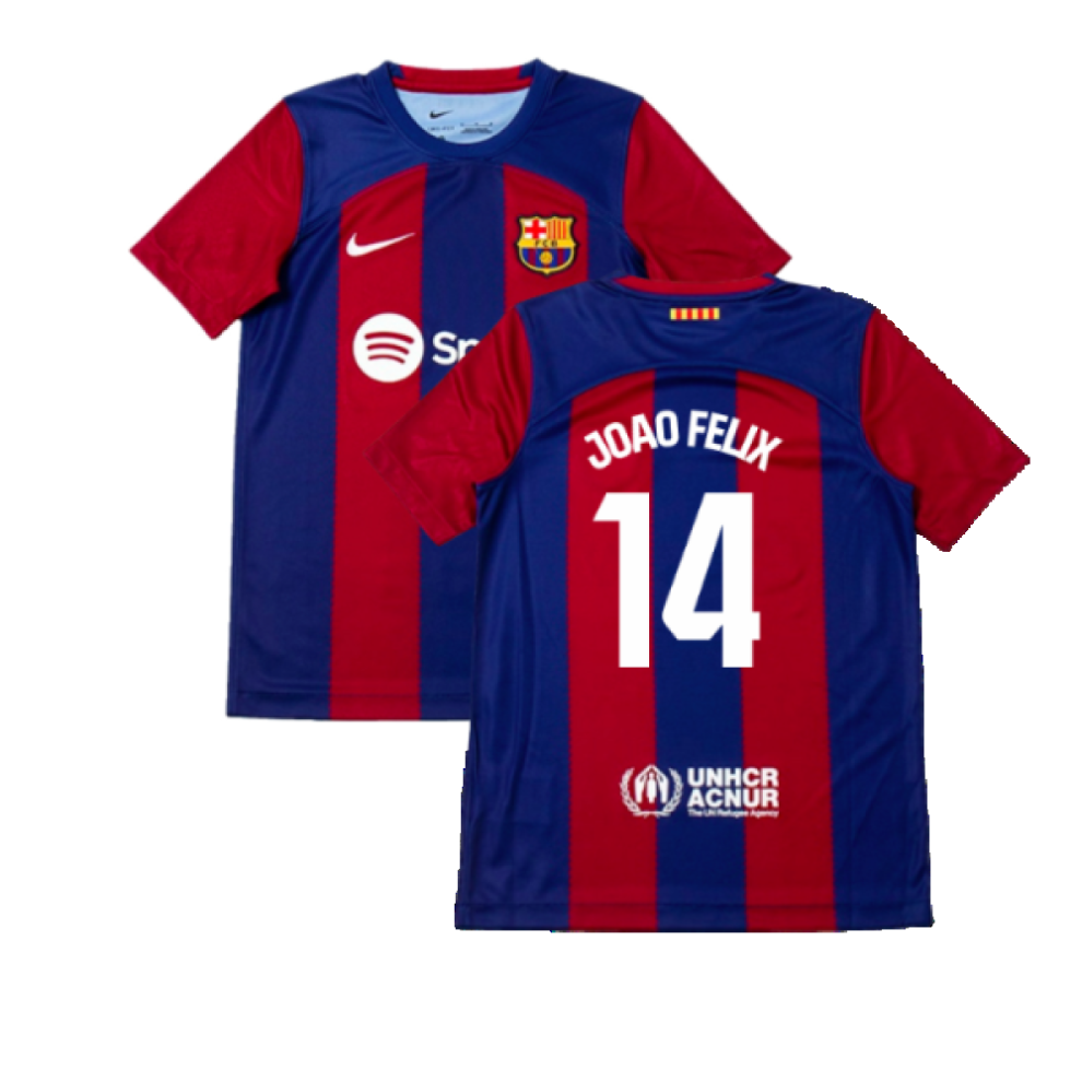 (XLB) 2023-2024 Barcelona Home Shirt (Kids) (Joao Felix 14)