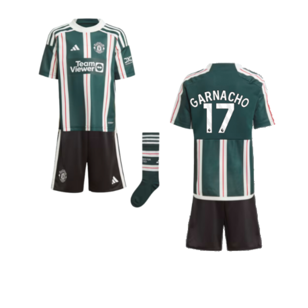 (5-6 Years) 2023-2024 Man Utd Away Mini Kit (Garnacho 17)