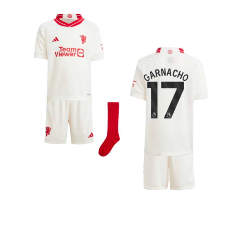 (5-6 Years) 2023-2024 Man Utd Third Mini Kit (Garnacho 17)