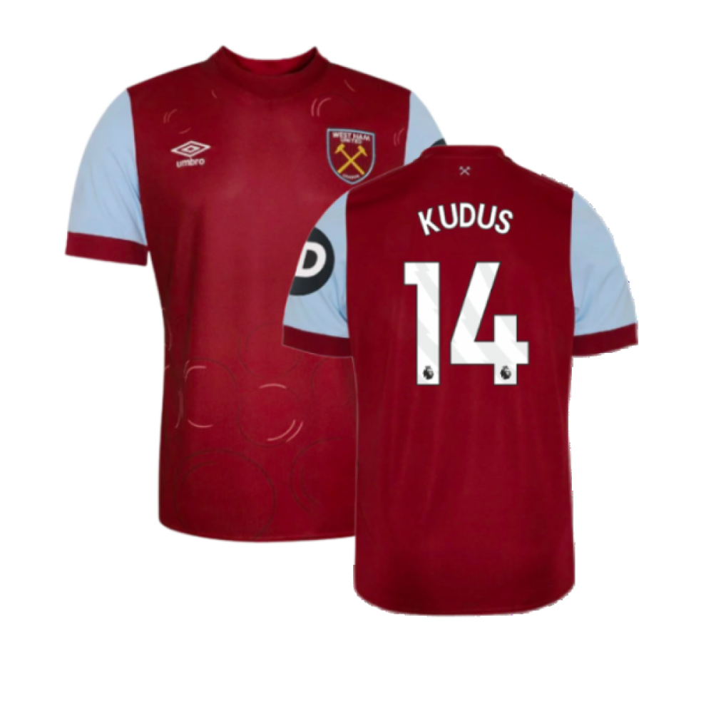 Umbro (Xlb) 2023-2024 West Ham Home Shirt (Kids) (Kudus 14)