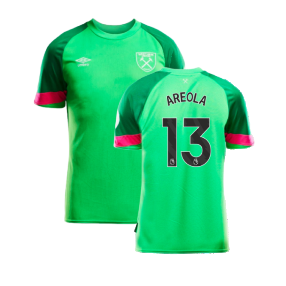 (SB) 2023-2024 West Ham Home Goalkeeper Shirt (Green) - Kids (Areola 13)-image-OPC-PFZ55GK-NEW
