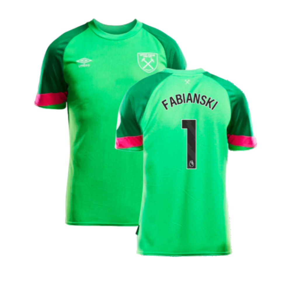 (XLB) 2023-2024 West Ham Home Goalkeeper Shirt (Green) - Kids (Fabianski 1)