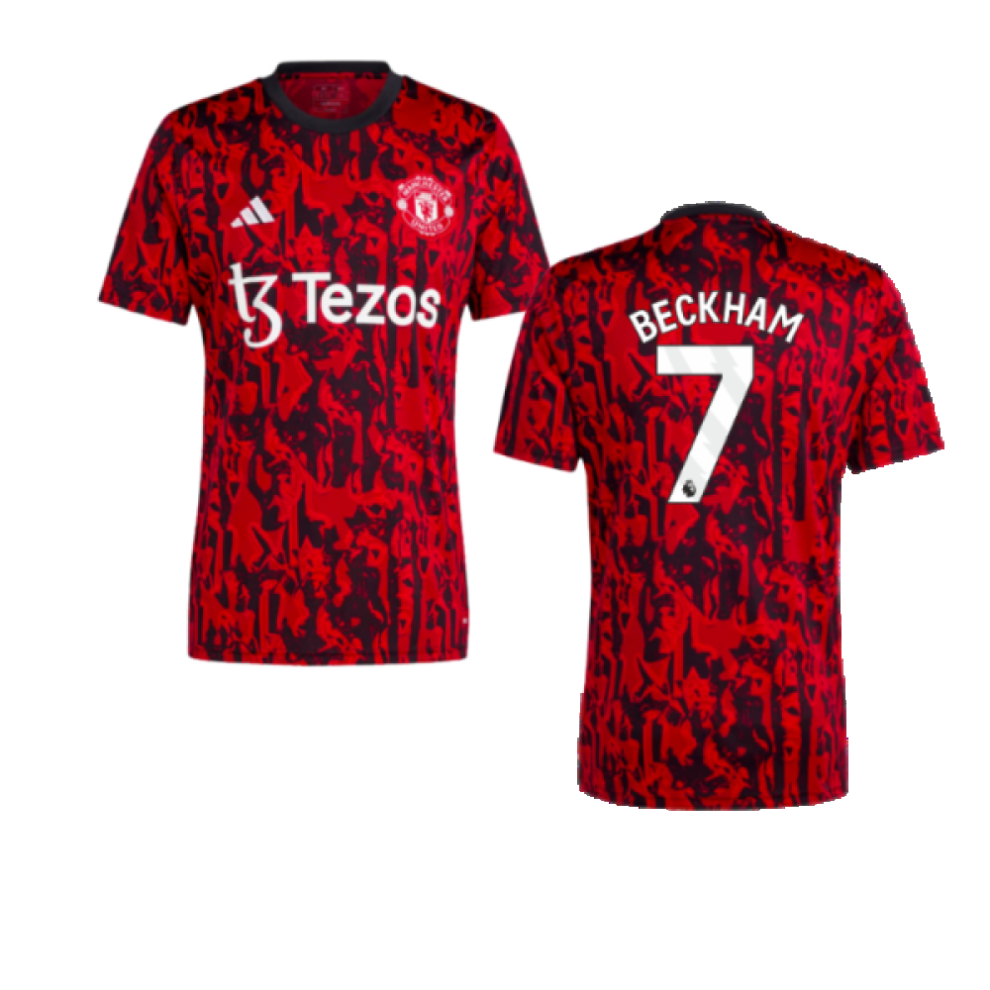 (L) 2023-2024 Man Utd Pre-Match Shirt (Red) (Beckham 7)