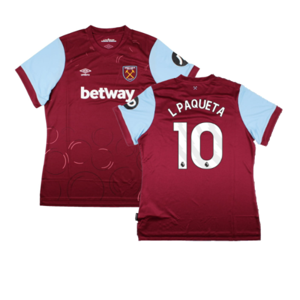 (L) 2023-2024 West Ham United Home Shirt (Womens) (L PAQUETA 10)