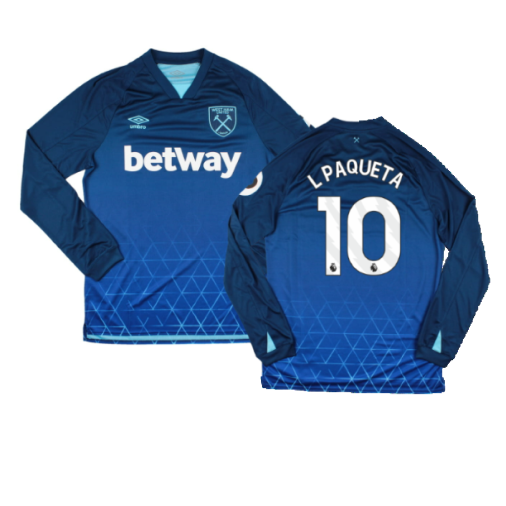 Umbro (S) 2023-2024 West Ham Long Sleeve Third Shirt (L Paqueta 10)
