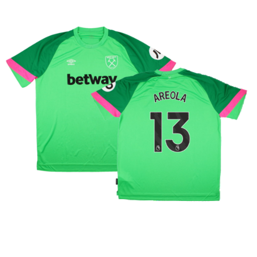 (XXL) 2023-2024 West Ham SS Home Goalkeeper Shirt (Green) (Areola 13)