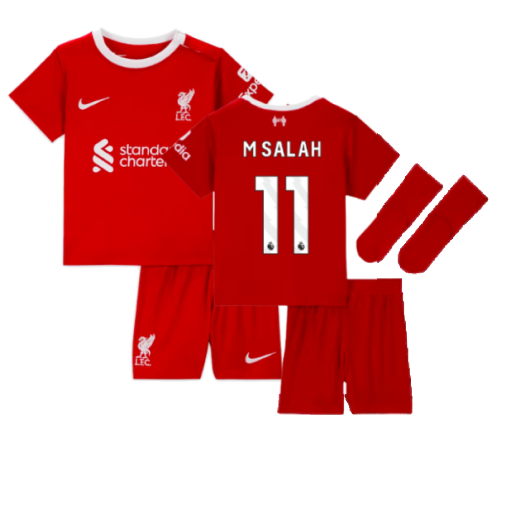 (6-9 Months) 2023-2024 Liverpool Home Baby Kit (M Salah 11)