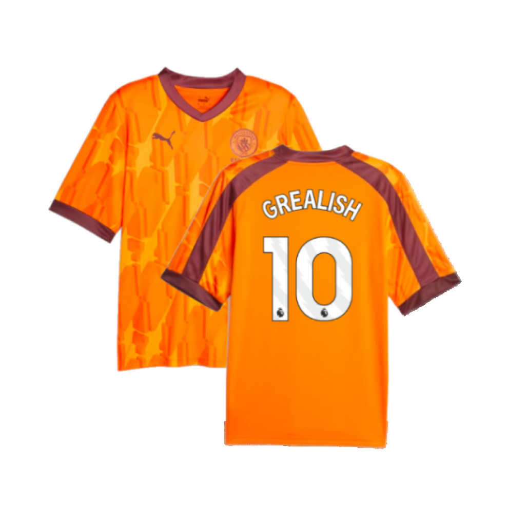 (XXL) 2023-2024 Manchester City eSports Jersey (Orange) (GREALISH 10)