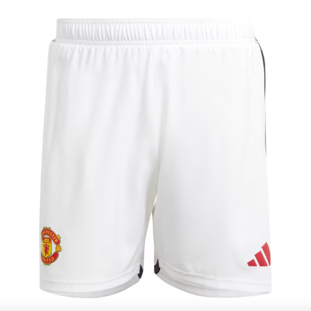 (XXL) 2023-2024 Man Utd Authentic Home Shorts (White)