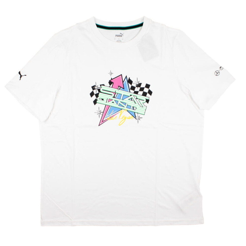 (M) 2023 Mercedes Garage Crew Las Vegas Tee (White)