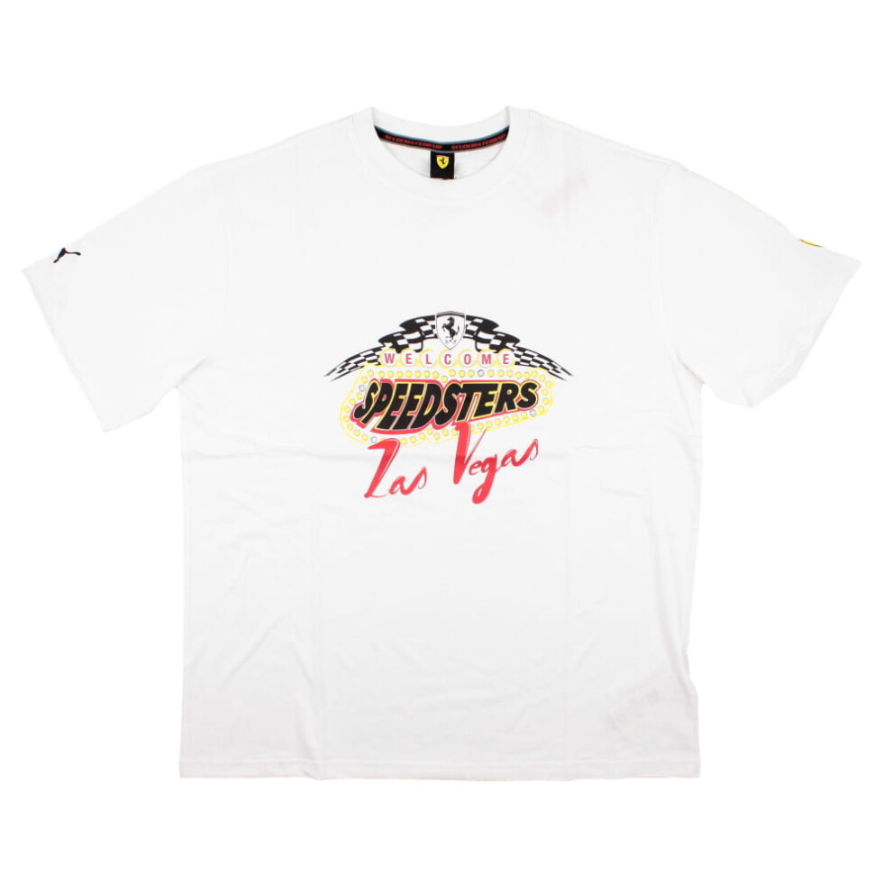 (M) 2023 Ferrari Race Garage Crew Las Vegas Tee (White)