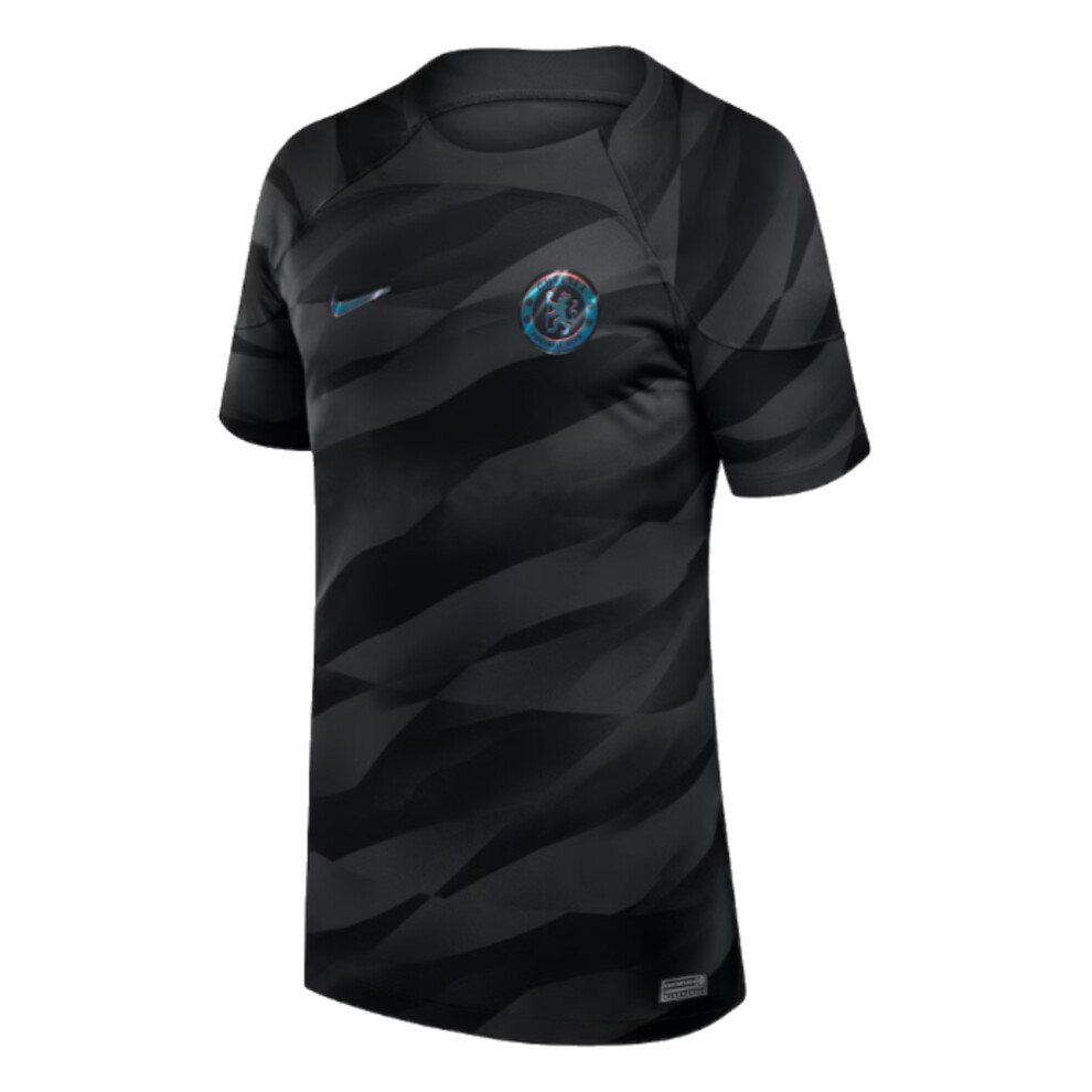 (XLB) 2023-2024 Chelsea Home Goalkeeper Shirt (Black) - KIds