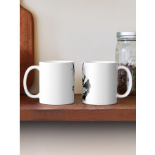 (Peace Sign Graffiti Hand Black White Summer Vibe-6853) Coffee Mugs 11oz Dawn on a magical planet with a portal Ceramic Mug Cute Novelty Christmas Gifts