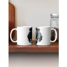 (Black and White Lion with an Inscription.-7199) Coffee Mugs 11oz Girls Basketball Ceramic Mug Cute Novelty Christmas Gifts