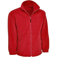 (S, Red) Unisex Full-Zip Micro Fleece Jacket deal for Casual Work, Cycling, Sports & Leisure