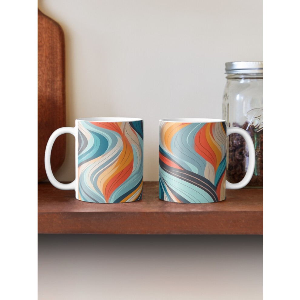 (Colorful Abstract Swirl Pattern Ver2-9610) Coffee Mugs 11oz Skeleton Thinking Ceramic Mug Cute Novelty Christmas Gifts-image-OPC-PFZ5DZG-NEW