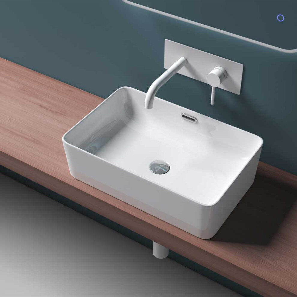 Durovin Bathrooms Ceramic Bathroom Basin - Countertop Sink Vessel - Rectangular Washing Bowl (480 X 315 X 140Mm) 5060724230522