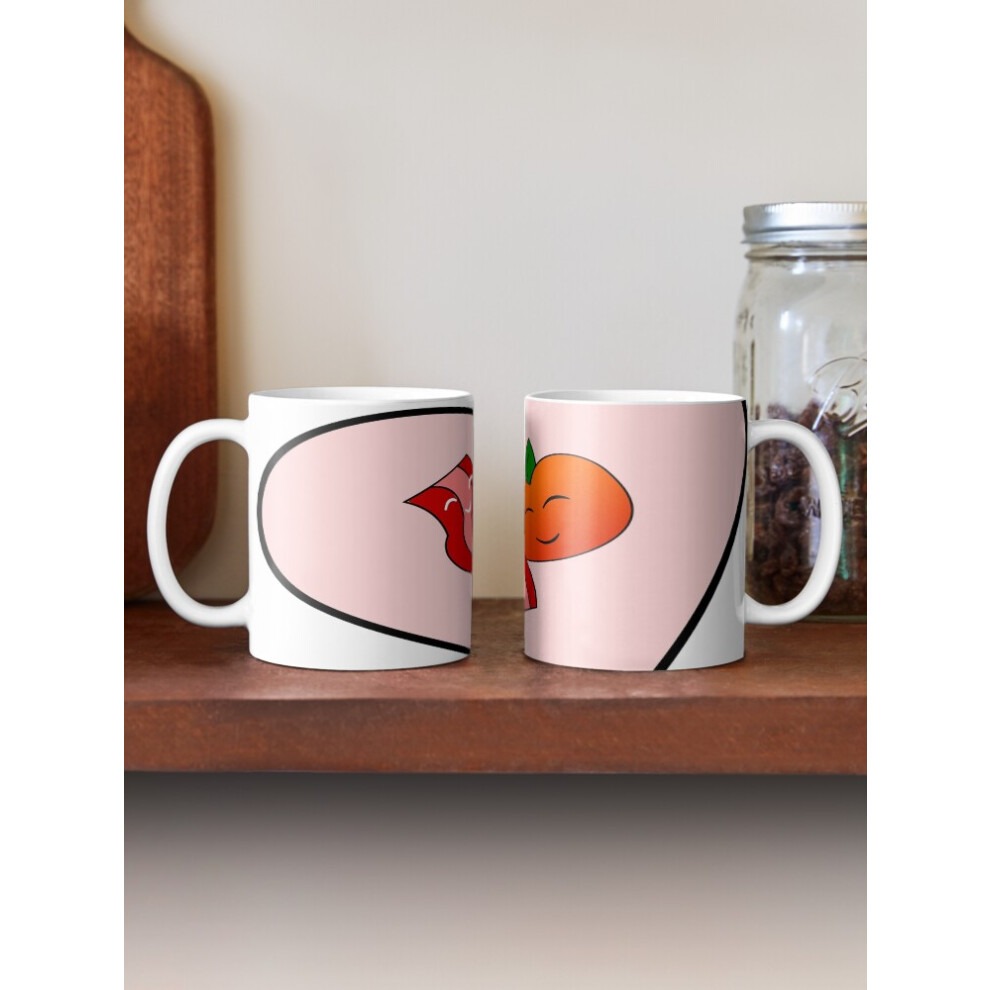 (Taste Buddies Peach and Bacon-9697) Coffee Mugs 11oz indian leaf design Ceramic Mug Cute Novelty Christmas Gifts-image-OPC-PFZ5FQR-NEW