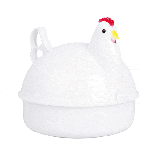 Microwave 4 Eggs Boiler Cooker Poacher Boiled Chicken Shaped Kitchen Cooking Tool 2