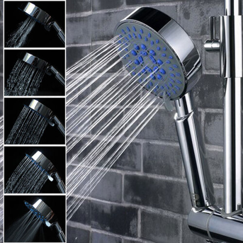5-Mode Multifunction Chrome Adjustable Shower Head with 48 Outlets, Ergonomic Handle, Standard Fitting for Most Shower Pipes