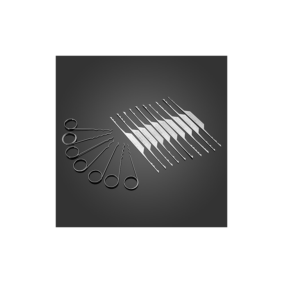 Daniu 17Pcs Wave Brush Hook Picks Locksmith Tools Lock Pick Tools Set 649490707572